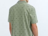 Поло из хлопка с принтом, Зеленый