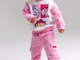 Комплект детский трикотажный для девочек: толстовка, брюки