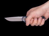 Складной нож Dr.Tech W3897MBL, сталь D2, рукоять микарта, Pattern blue