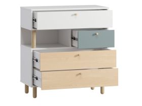 Комод Дикинс 85x92 Береза/Серо-зеленый