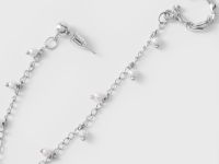 Серебристый кафф с жемчужными бусинами Глория Джинс