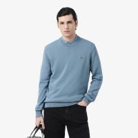 Однотонный хлопковый свитер Lacoste с круглым вырезом