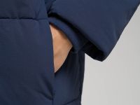 Утепленное стеганое полупальто с капюшоном