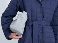 Утепленное пальто с поясом