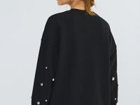 Свитшот с декоративными заклёпками, Черный