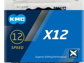 Цепь KMC X12 Blacktech 12 скоростей, замок (черный 126 звеньев)