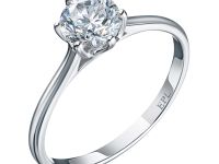 Классическое кольцо из белого золота с бриллиантом э4701кц07200752