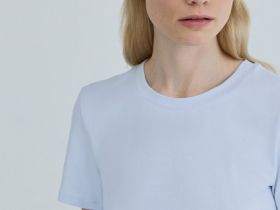 Базовая футболка из хлопка, Голубой