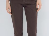 Прямые джинсы со средней посадкой, Коричневый