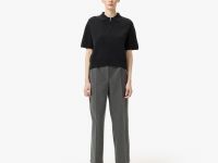 Женская кофта Lacoste с коротким рукавом и воротом на молнии классического кроя