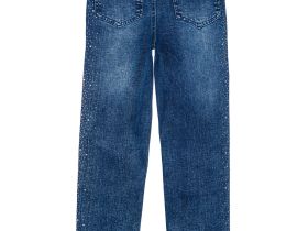 Брюки текстильные джинсовые для девочек