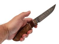 Авторский нож Ворон, сталь мозаичный дамаск, подарочная шкатулка