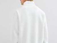 Толстовка с воротником-стойкой на молнии, Белый