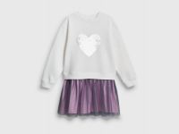 Трикотажное платье мини для девочек, Белый