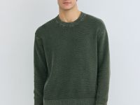Текстурный джемпер с эффектом стирки, Зеленый