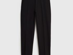 Прямые брюки с эластичным поясом, Черный