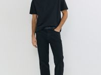 Футболка из мерсеризованного хлопка с принтом, Черный