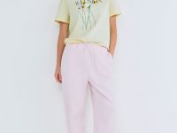 Футболка с цветочным принтом, Желтый