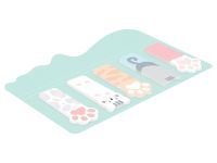 Флажки-закладки и самоклеящиеся блоки в наборе MESHU "Meow paw", 20 л., европодвес