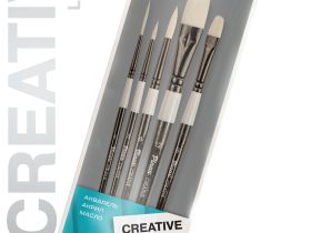 Набор кистей белая синтетика Pinax "CREATIVE White Taklon" АССОРТИ 5 шт