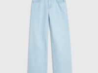 Прямые джинсы со средней посадкой, Голубой