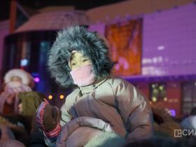 На площади Орджоникидзе зажгли ёлку Якутска