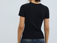 Футболка в рубчик, Черный