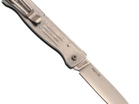 Складной нож Sanrenmu PT611-SF, сталь 12C27, рукоять нержавеющая сталь, серый