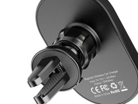 Автомобильный держатель Hoco (CA90) для смартфона Powerful magnetic wireless  charger in-car holder  (черный)