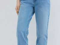 Прямые джинсы со средней посадкой, Голубой