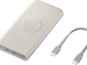 Портативное зарядное устройство Samsung EB-U2510 Qi 10 000 мАч Бежевое
