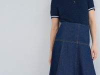 Джинсовая юбка миди, Синий