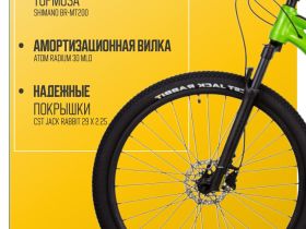 Горный велосипед Atom Bion Nine 20, год 2024, цвет Зеленый, ростовка 20