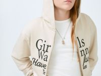 Толстовка с принтом для девочек, Бежевый