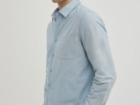 Рубашка из хлопка полуприлегающего силуэта