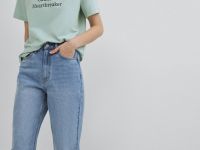 Джинсы Mom с высокой посадкой, Голубой