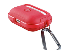 Чехол K-Doo Protective Case для AirPods 3 силиконовый с карабином (красный/красный бампер)