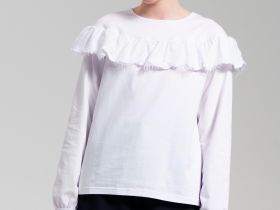 Фуфайка трикотажная для девочек (футболка с длинными рукавами)