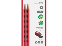 Набор карандашей чернографитных Faber-castell "GRIP 2001" твердость B, красный/синий + точилка