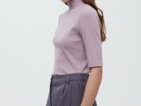 Джемпер с коротким рукавом и воротником-стойкой