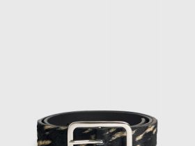 Ремень из натуральной кожи с ворсом, Черный