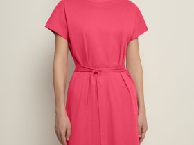 Платье из мерсеризованного хлопка с поясом