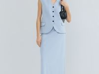 Удлинённый жилет, Голубой