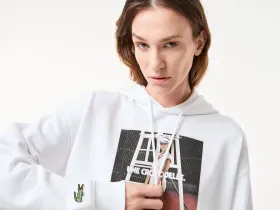 Женская флисовая толстовка Lacoste оверсайз