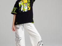 Брюки текстильные джинсовые для девочек