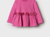 Джемпер детский трикотажный для девочек (футболка с длинными рукавами)