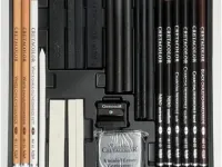 Набор художественный для эскизов Cretacolor "Black&White" 25 предметов в деревянной коробке