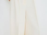 Брюки из поливискозы со складками, Бежевый