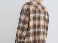 Хлопковая рубашка в клетку, Бежевый