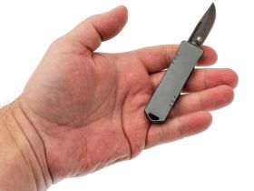 Автоматический нож Boker USB OTF 2.0 Burnt Grey, сталь D2, рукоять алюминий, серый/черный
